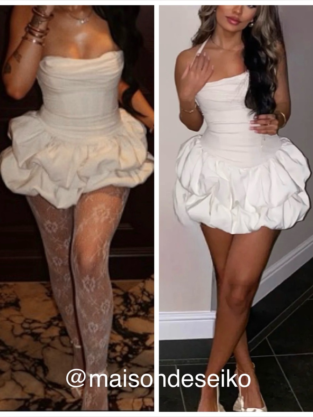 NWT Oh Polly Mini Dress Ivory Andri Bubble Halter Bridal Wedding size 8